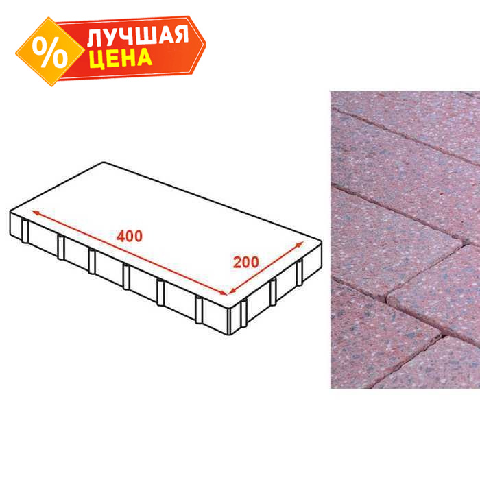 Плита тротуарная Готика Granite FINERRO, Ладожский 400x200x80 мм