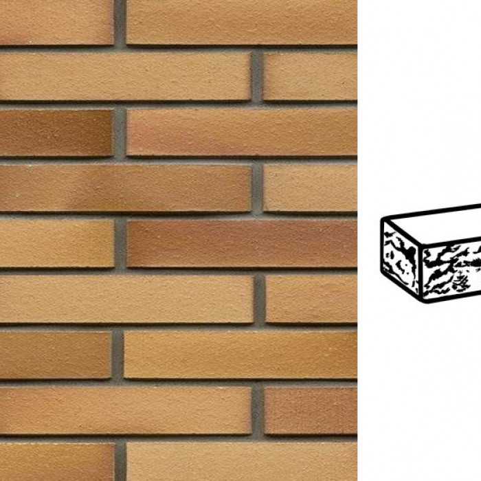 Кирпич клинкерный Muhr 06EG Hellbraun-bunt Edelglanz готик, 290х90х52 мм